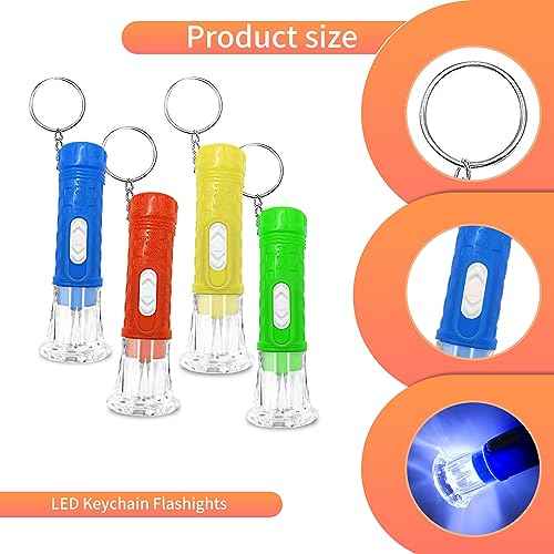 100 Pieces Mini Flashlight Keychain Bulk for decor, Assorted Colors Torch Keyring Flashlights LED Keychain Flashlights Small Keychain Light Hiking Camping Halloween Party Favors Goody Bag Stuffers
