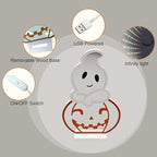 LED Halloween Pumpkin Light, Cute Neon Pumpkin and Ghost Sign Decor,11.57 Inch Halloween 3D Infinity Lights with USB Powered for Table, Room, Party Decoration