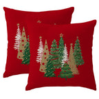 RABUSOFA Christmas Pillow Covers 20x20 Inch Tree Christmas Decorations Red Velvet Christmas Throw Pillow Cases Xmas Christmas Decor Winter Decorative Pillows for Couch Holiday Soft Gold