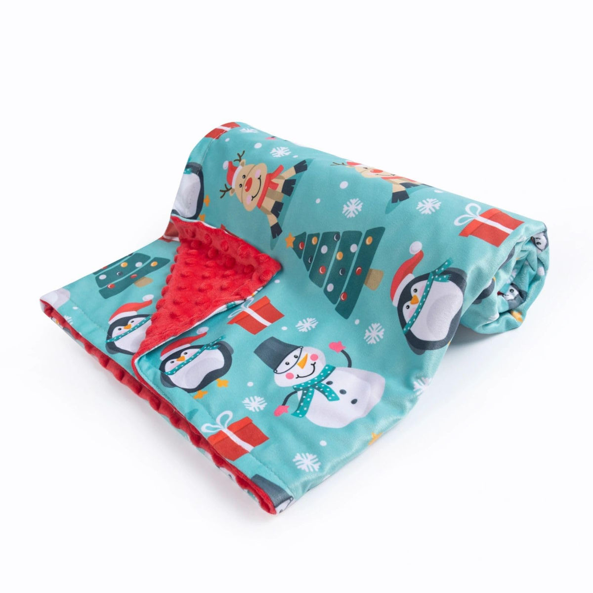 Donsonny Baby Blanket for Boys Girls Soft Minky with Double Layer Dotted Backing, Cartoon Printed 30 x 40 Inch Receiving Blanket (Christmas Snowman)