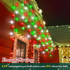 XURISEN 66ft Christmas Lights Decorations Outdoor, 640 LED 8 Modes Curtain Fairy Lights with 120 Drops,Plug in Waterproof Timer Memory Function for Christmas Holiday Wedding Party Decor