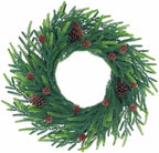 20 inch Christmas Wreath for Front Door - a Realistic Blend of Artificial Wreaths and Pine Cones, Used to Decorate Walls, Windows, porches, farmhouses, Indoor and Outdoor Decorations