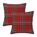 GOOESING Christmas Plaid Pillow Covers 22x22 Inch Set of 2 Scottish Tartan Farmhouse Throw Pillow Case Cushion Cover for Sofa Couch Home Decor, Red and Green