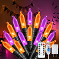 Minetom Halloween String Lights, 100 LED, 39 FT, USB Powered, Waterproof, Purple & Orange