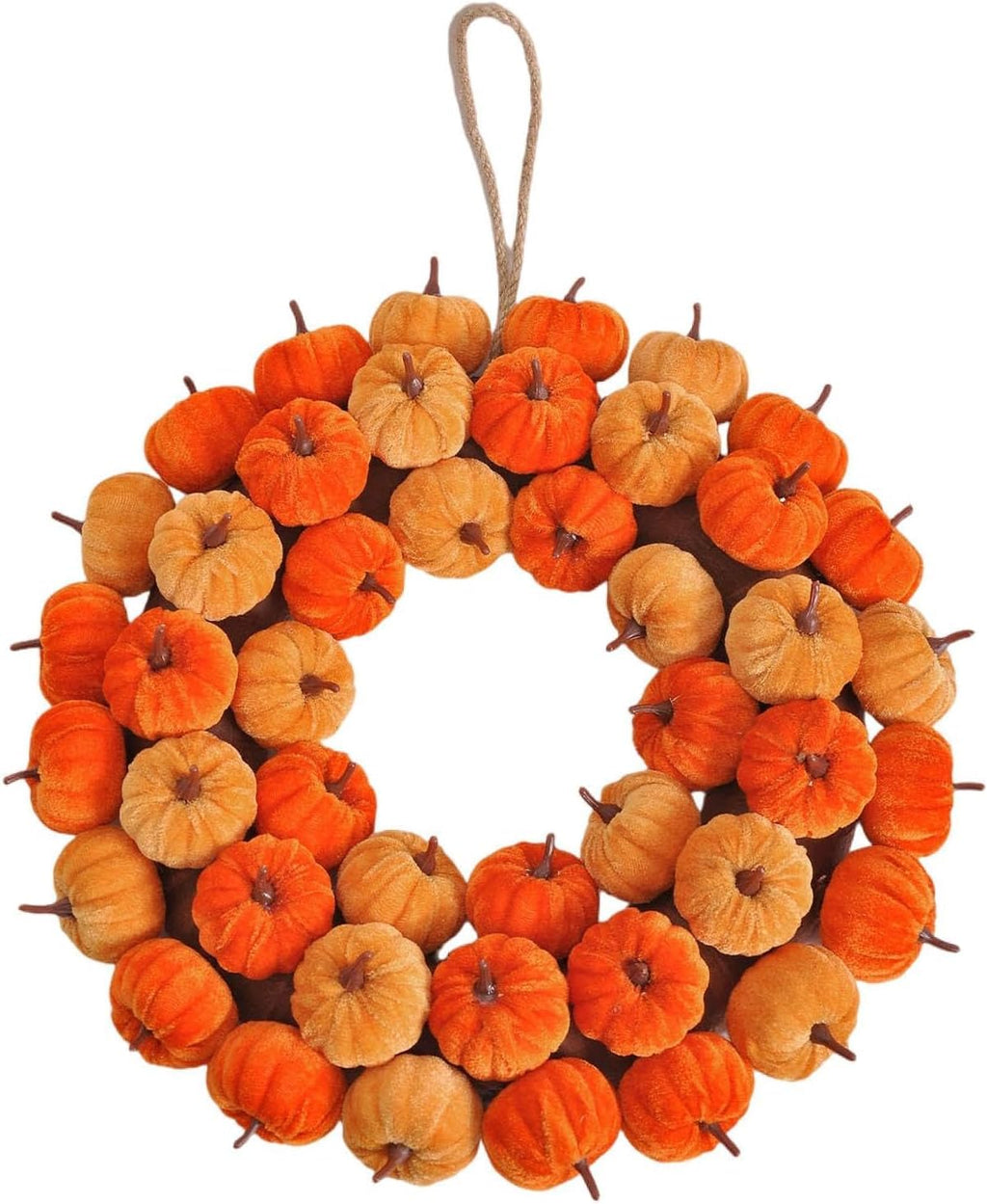 Thanksgiving Pumpkin Wreath Artificial Fall Harvest Wreath Autumn Hanging Garland for Thanksgiving Festival Holiday Window Party Decor