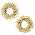 Briful 2 Pack Fall Berry Wreaths 12in Artificial Beige Foam Berry Wreath for Front Door Small Outdoor Fall Wreath for Autumn Home Wall Mantle Porch Thanksgiving Halloween Decor
