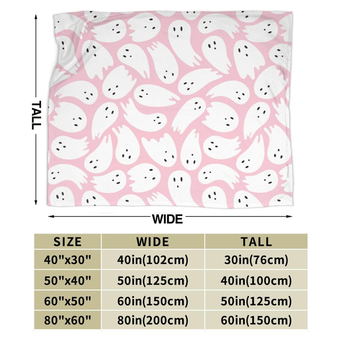 PDDCWAY Pink Halloween Blanket 40"x50" Cartoon Ghost Fleece Throw Blanket for Bed Sofa Couch Kids Kawaii Cute Plush Blanket Pink Fuzzy Blankets Bedroom Flannal Blankets