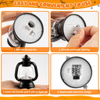 12 Pcs Halloween Mini Lantern, Lantern Centerpieces for Tables with LED Simulation Candle, 4 Inch Small Hanging Lantern, Lanterns Decorative for Wedding Centerpiece Tables (Warm Yellow