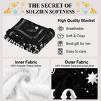 Solzien Ouija Board Blanket 50"x60", Goth Witchy Birthday Gifts for Women/Men, Gothic Skeleton Skull Ouija Board Decor, Halloween Christmas Decorations, Spooky Gifts, Halloween Gothic Throw Blanket
