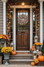 Fall Wreaths for Front Door, 24 inch Fall Hydrangea Wreaths for Front Door Outside Large Artificial Autumn Floral Wreath for Thanksgiving Harvest Christmas Wall Mantel Porch Indoor Outdoor Decor