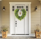 Real Touch Artificial Cedar Wreath 20" with Bell Fake Christmas Wreaths for Front Door Faux Pine Greenery Heart Wreaths for Home,Window,Table,Mantle,Wall,Indoor,Outdoor Xmas Decorations