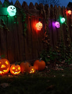 10.5ft Halloween Skull Lights Plug In, UL Certified Connectable String Lights for Outdoor Indoor Halloween Decor, Waterproof Spooky Decorations with Spare Bulb & Clips for Yard, Party, Porch