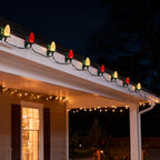 TW SHINE C9 Christmas Lights, 100 LED 66 FT Christmas String Lights Outdoor with 100 Spring Clips and Timer, Waterproof Connectable for Indoor Yard Xmas Tree House Decorations (Red & Warm White)