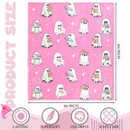 Hillsuren Ghost Reader Blanket for Girl Halloween 2025 New Pink Ghost Reading Book Throw Blankets 50 x 60 Inch Cute Boo Gift for Book Lover Sofa Bed Living Room Christmas Thanksgiving Gift Decoration