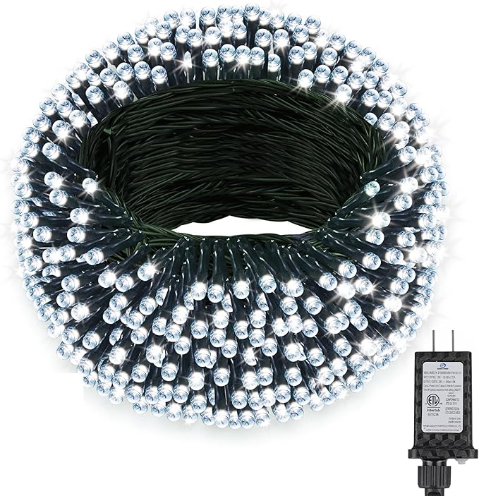 132FT 400 LED Christmas Lights with Timer, Twinkle Fairy Lights String with 8 Flashing Modes String Lights for Indoor Bedroom Outdoor Christmas Trees Garland Wreath Holiday Decorations, Cool White
