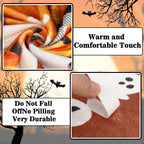 Jansun Halloween Blanket 50 x 60 in Orange Soft Couch Halloween Throw Blanket Living Room Throw for Women Men, Especially for Decor