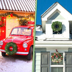 Zeyune Christmas DIY Green Wreath 14 Inch Artificial Christmas Wreaths Faux Plain Wreaths for Decorating Front Door Window Room Farmhouse Xmas Party Indoor Outdoor(Willow Pine,8 Pcs)