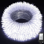 1500LED Christmas Lights Outdoor Use, 470ft 12 Modes Cool White LED String Lights with Timer Dimmable, Waterproof Christmas Lights for Tree Wedding Xmas Patio Fence Balcony Garden Decor Cool White