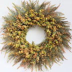 26" Fall Wreath for Front Door - Large Artificial Eucalyptus and Fake Ferns Leaves Outdoor Wreath for Porch, Window,Farmhouse,Home,Thanksgiving Day Harvest Festival Autumn Decor
