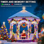114 FT 350 LED String Lights Outdoor Indoor, Christams String Lights Waterproof 8 Modes & Timer, Fairy Lights Plug in for Bedroom, Weeding, Patio, Party, Holiday,Christmas Decor（Multicolor）