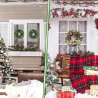 Zeyune Christmas DIY Green Wreath 14 Inch Artificial Christmas Wreaths Faux Plain Wreaths for Decorating Front Door Window Room Farmhouse Xmas Party Indoor Outdoor(Willow Pine,8 Pcs)
