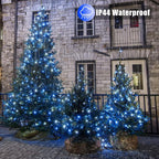 500 LED Christmas Lights Outdoor, 164ft Christmas String Lights for Bedroom 8 Modes Waterproof Plug in Twinkle Fairy Light for Indoor Outside Bedroom Home Party Decoration, Blue&White