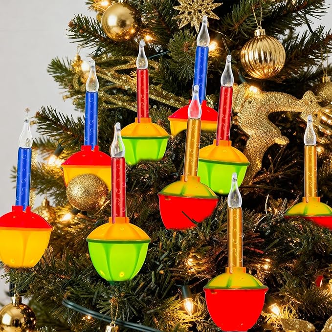 8.8Ft Christmas Multicolor Bubble Lights, Vintage Outdoor Christmas String Lights with 9 Multicolor Bubble Fluids Bulbs, Fairy Lights for Xmas Tree Outdoor Bedroom Porch House Fall Party Decor