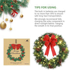 Solar Christmas Wreath 30 Inch Pre-Lit Solar 70 Led Artificial Wreath Outdoor Front Door Window Christmas Decor with Frosted Branches Pine Cones Berry Clusters Red Velvet Bows (3001)
