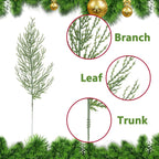 Alpurple 40 PCS Artificial Pine Leaves Branches-13.7 Inches Fake Greenery Pine Sprigs-Faux Picks for DIY Garland Wreath Christmas Embellishing and Home Garden Decoration (40PCS)