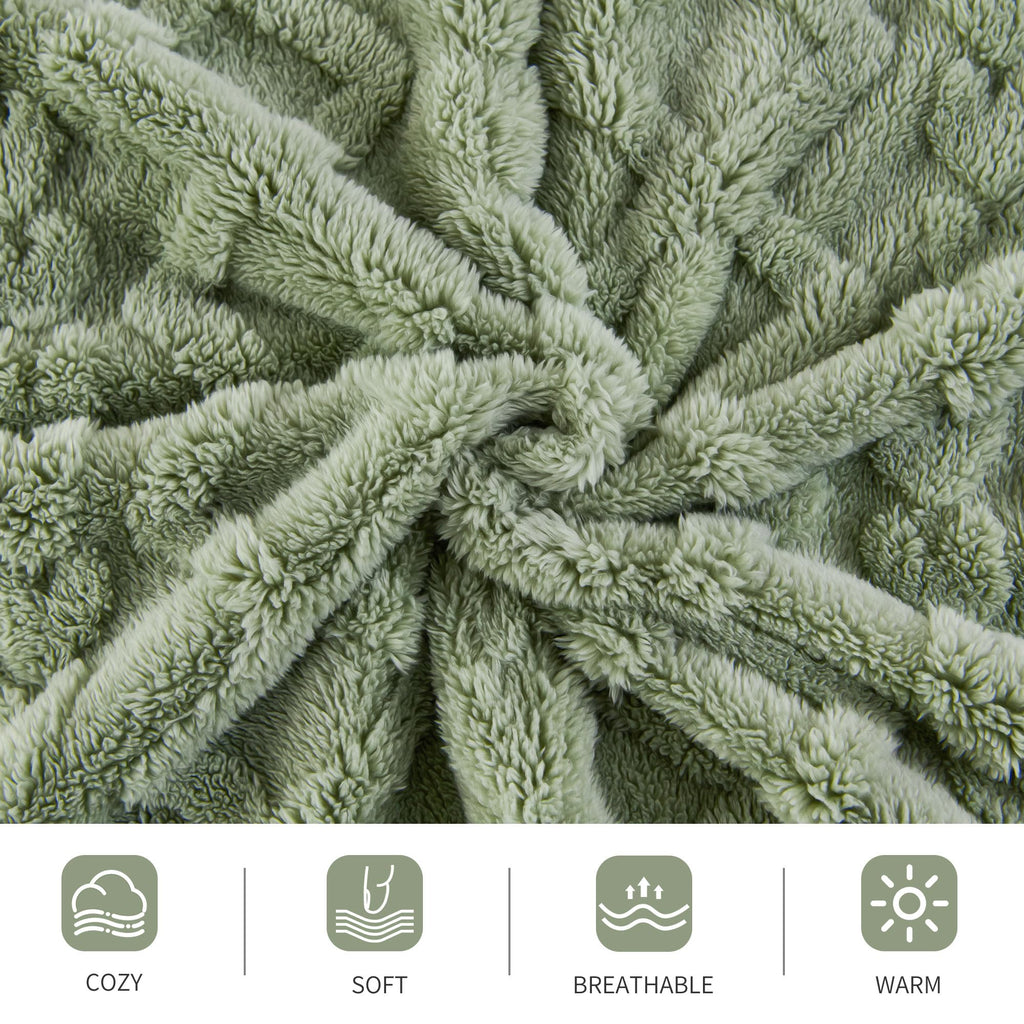 Aganear Flannel Throw Blanket - Cozy Soft Lightweight Fuzzy Blanket for Women Portable Throw Blankets for Couch, Warm Present for Birthday, Christmas, Halloween, Housewarming(50"x60", Sage Green)