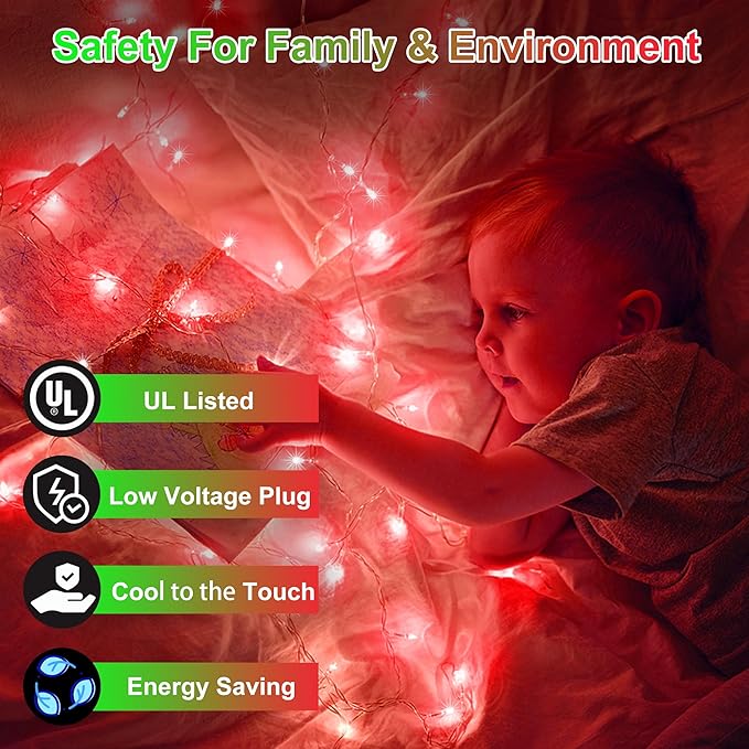 1500LED Christmas Lights Outdoor Use, 470ft 12 Modes Red LED String Lights with Timer Dimmable, Waterproof Christmas Tree Lights for Xmas Patio Yard Fence Balcony Garden Party Decor Red