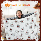 SmoothNovelty Easter Day Halloween Ghost Reading Book Blanket 50 x 60 Inches Soft Knit Throw with Ghosts Reading Book Pattern Halloween Easter Decoration Gift for Living Room Couch Sofa Bed