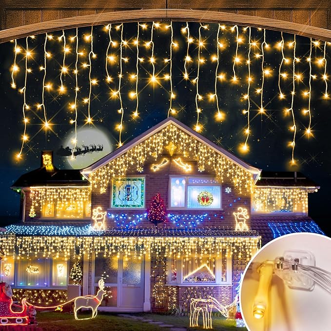 164FT Christmas Lights Outdoor Decorations 1512LED Fairy String Light 12 Lighting Modes with Timer Memory Waterproof Christmas Light for Yard Roof Party Holiday Wedding Garden Decor