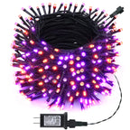 Toodour Halloween Orange & Purple Lights, 131ft 350 LED Plug in String Lights with 8 Modes and Timer, Connectable, Waterproof Halloween Outdoor Lights for Home, Party, Garden,Holiday Decorations