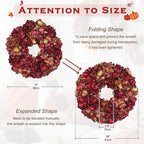 Fall Wreaths for Front Door, 24 inch Fall Hydrangea Wreaths for Front Door Outside Large Artificial Autumn Floral Wreath for Thanksgiving Harvest Christmas Wall Mantel Porch Indoor Outdoor Decor