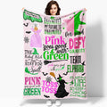 50'' x 40'' Elphaba Hat Glinda Witch Pink Flannel Blanket, Magic Movie Land Blanket, Evil Gift Queen Throw Broom, All Seasons Warm Cozy Soft Blanket for Sofa Chair Bed Halloween Women Fans 3