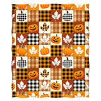 Halloween Pumpkin Throw Blanket Gifts, Pumpkins, Leaves Fall Plaid Blankets, Cozy Soft Fuzzy Plush Flannel Lap Throws for Couch Sofa Bed, for Kids Adults Wife Self, Birthday 60"x50"