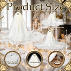 Woanger 3 Pieces Lighted Halloween Ghost Table Decor with LED Light Strip White Spooky Ghost Tabletop Lamp on Wooden Base for Indoor Halloween Party Mantel Shelf Home Decorations