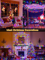 Christmas String Lights Indoor 1200LED 196FT, Waterproof Outdoor String Lights with Remote and Timer, 8 Modes Dimmable Christmas Lights for Indoor Outdoor Party Holiday Decorations (Multicolor)