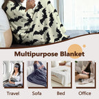 Throw Blanket for Couch,Gothic Bats Plush Fall Throw,Halloween Soft Fluffy Blanket for Sofa Decoration,Flannel Fleece Blanket for Naps,Reading,Traveling,Camping,50 X 60 Inch