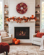 Fall Wreaths for Front Door, 24 inch Fall Hydrangea Wreaths for Front Door Outside Large Artificial Autumn Floral Wreath for Thanksgiving Harvest Christmas Wall Mantel Porch Indoor Outdoor Decor