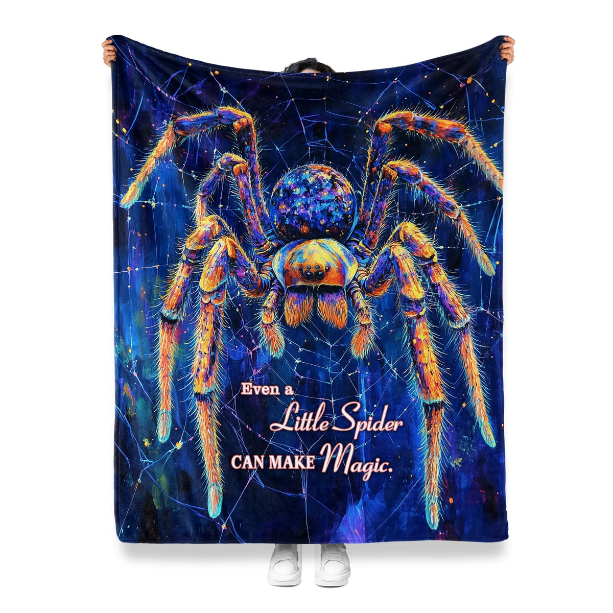 Jekeno Gothic Spider Web Blanket Gifts for Women Girls Mom Sister Friends Birthday Halloween Christmas Colorful Horror Print Present Decor Home Sofa Couch Soft Cozy Plush Throw for Kids Adults 50"x60"