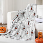 SmoothNovelty Easter Day Halloween Ghost Reading Book Blanket 50 x 60 Inches Soft Knit Throw with Ghosts Reading Book Pattern Halloween Easter Decoration Gift for Living Room Couch Sofa Bed