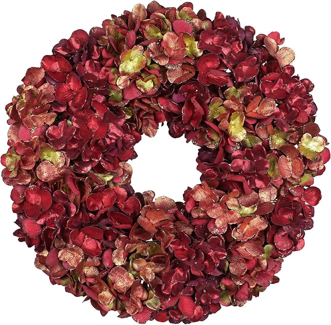Fall Wreaths for Front Door, 24 inch Fall Hydrangea Wreaths for Front Door Outside Large Artificial Autumn Floral Wreath for Thanksgiving Harvest Christmas Wall Mantel Porch Indoor Outdoor Decor