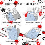 Loxezom Horror Movie Gifts Blanket 60" X 50", Halloween Christmas Birthday Gifts for Horror Movie Lovers, Scary Blanket/Merch/Birthday Party Decorations, Scary Movie Blanket