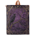 VANZEV Gothic Raven Fleece Blanket Gifts for Adults and Teens, Dark Fantasy Art Cozy Throw Blanket, Soft Warm Plush Blanket with Intricate Frame Design for Home Halloween Decor, 50x60 inches