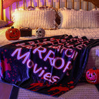 Buryeah Horror Movie Gifts Horror Movie Blanket 50"x60" Throw Blanket Scary Nightmare Plush Warm Black Red for Home Sofa Decor Couch Bed