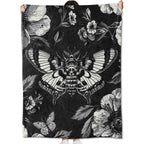 amepay Gothic Moth and Skull Blanket Gifts for Kids Adult Women,Goth Floral Dark Art Flannel Throw Blankets,Soft Comfy Lightweight for Halloween Couch Bed Sofa Bold Modern Decor,Horror Lovers 60x50in