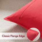 EMEMA Christmas Throw Pillow Covers Decorative Linen Pillow Covers 24x24 Inch Red Boho Farmhouse Neutral Couch Throw Pillows for Bed Pack of 2 Accent Pillowcase Modern Sofa Cushion Livingroom Home