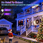 750LED Christmas Lights Outdoor Use, 240ft 12 Modes Blue LED String Lights with Timer Dimmable, Waterproof Christmas Tree Lights for Xmas Patio Yard Fence Balcony Garden Party Decor Blue